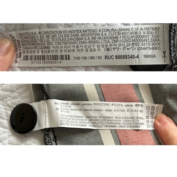 NWT Zara trf Collection Cropped Wide Leg Striped Pants with Button Waist Detail - Picture 12 of 15